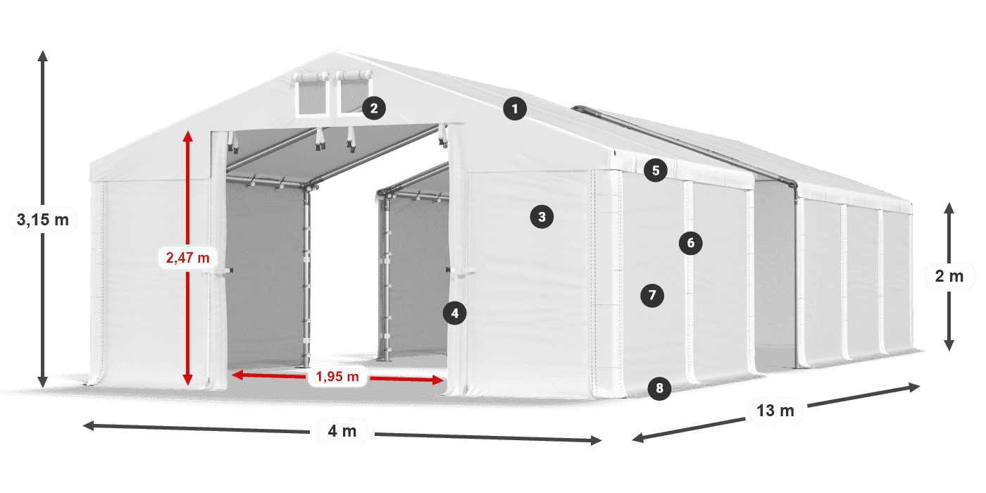Tető: FR 620 PVC Falak: SD 500 PVC