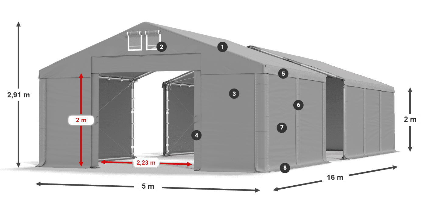 Tető: SD 560 PVC Falak: MS 580 PVC legend 2m