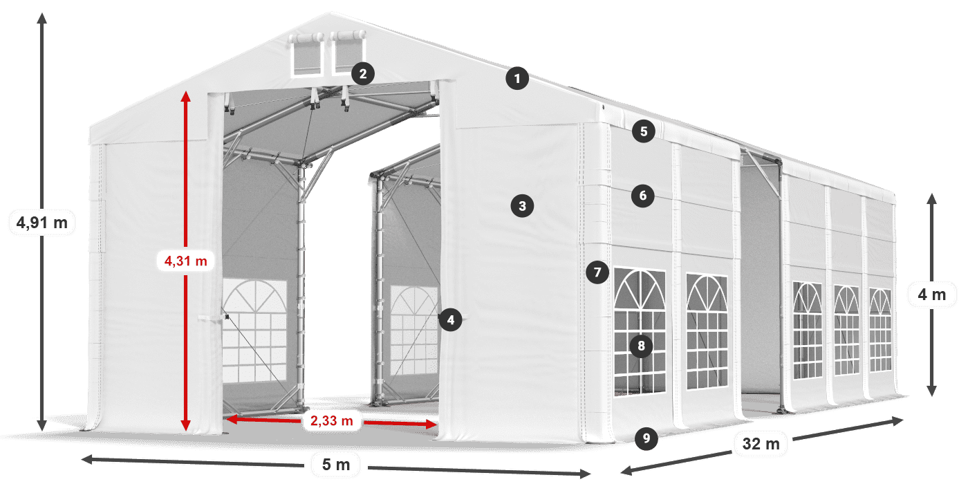 Tető: SD 560 PVC Falak: FR 620 PVC legend 4m
