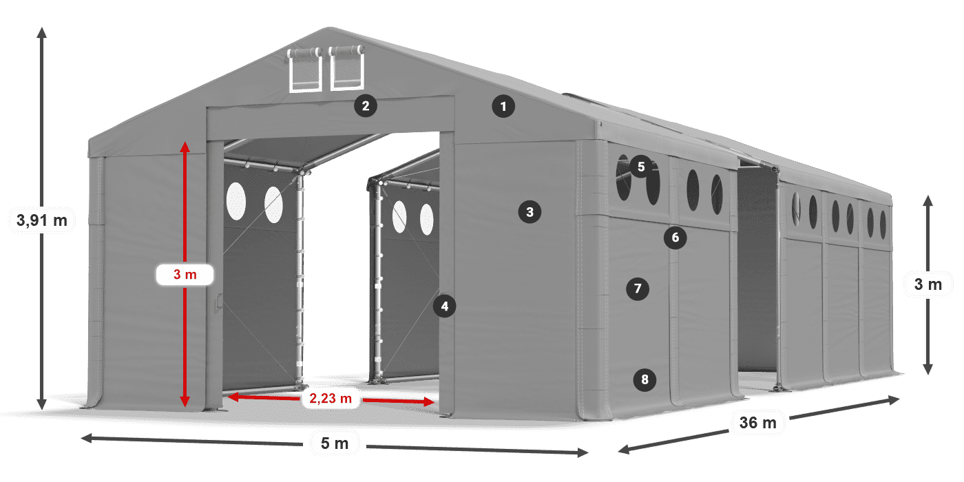 Tető: SD 560 PVC Falak: MS O 580 PVC legend 3m