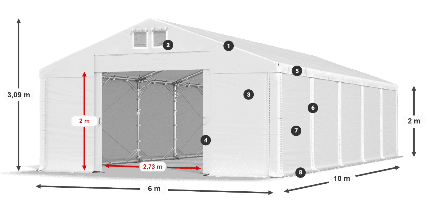 Tető: SD 560 PVC Falak: MS 580 PVC legend 2m