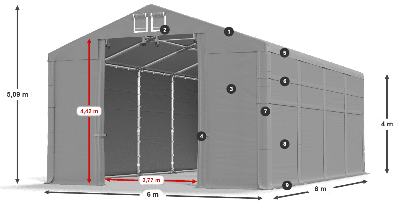 Tető: SD 560 PVC Falak: MS 580 PVC legend 4m
