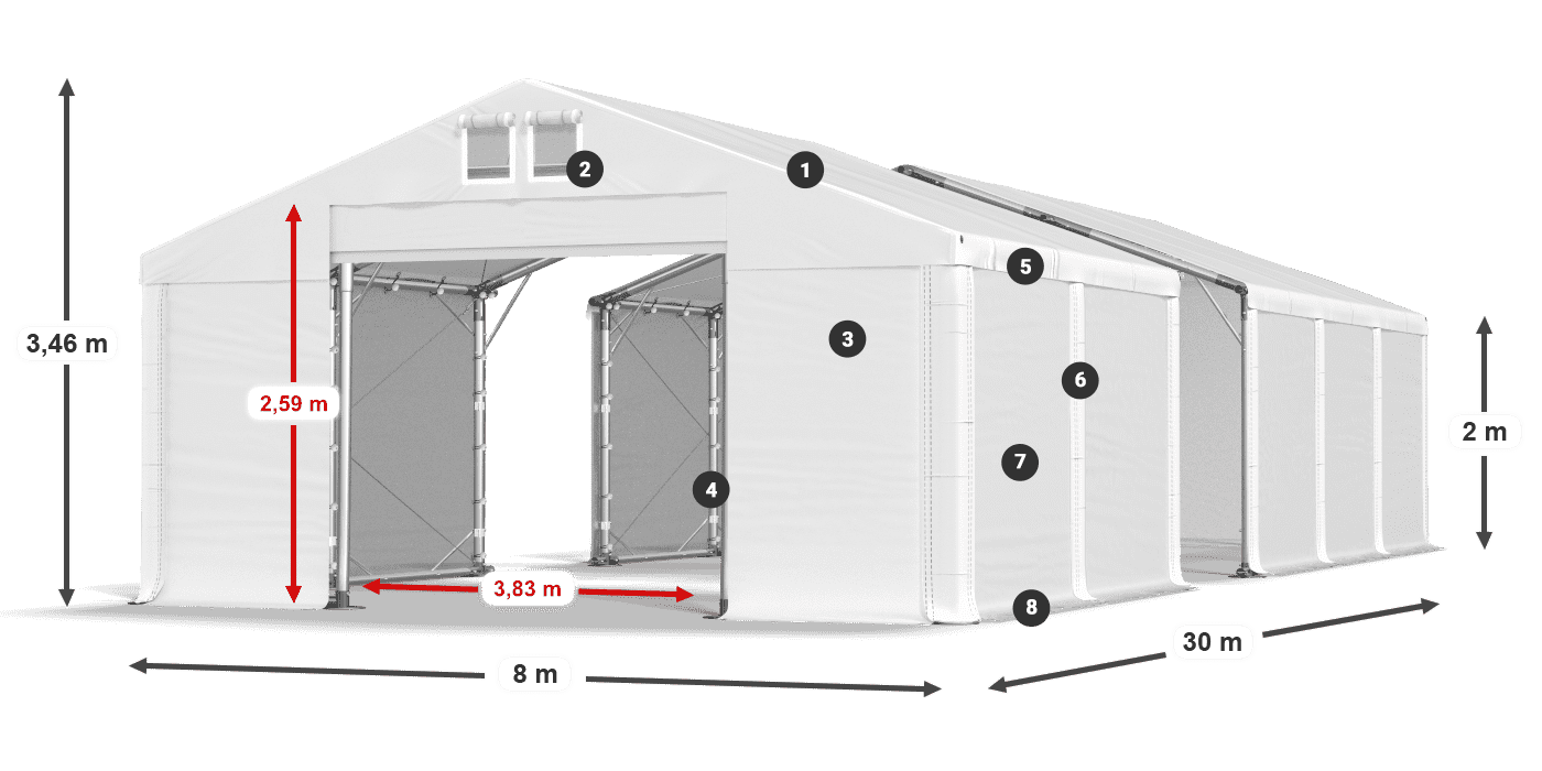 Tető: SD 560 PVC Falak: MS 580 PVC legend 2m