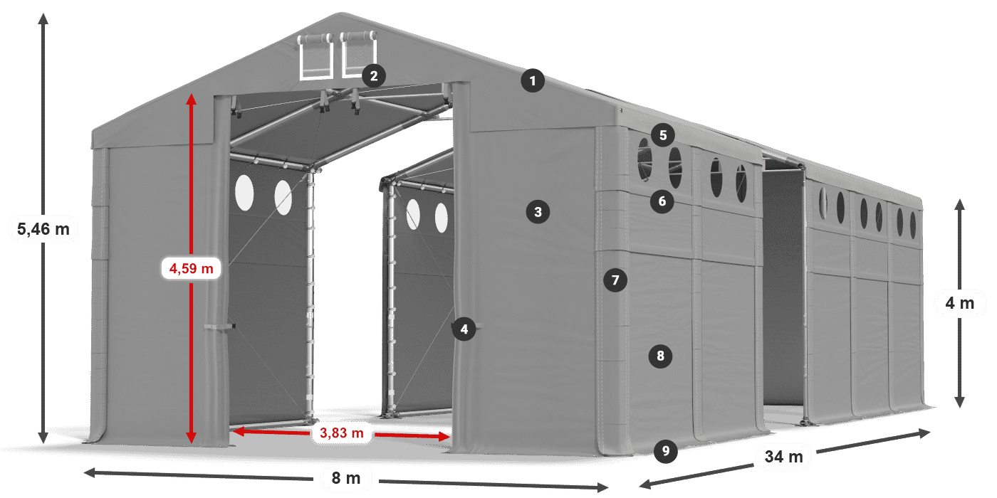 Tető: SD 560 PVC Falak: MS O 580 PVC legend 4m