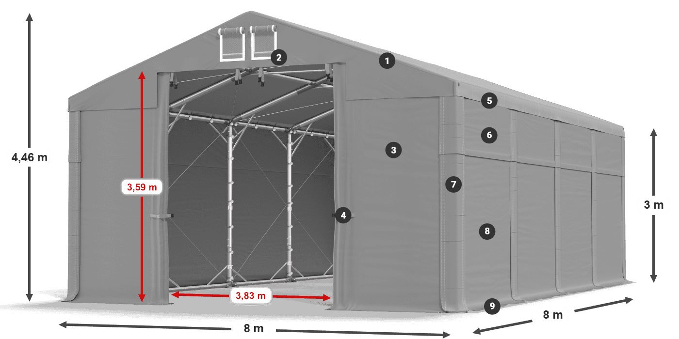 Tető: SD 560 PVC Falak: MS 580 PVC legend 3m